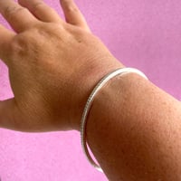 Image 4 of Linear Texture Sterling Silver Bangle 