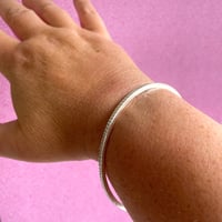 Image 4 of Linear Texture Sterling Silver Bangle