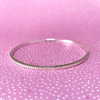 Image 3 of Linear Texture Sterling Silver Bangle 