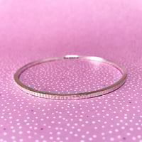 Image 3 of Linear Texture Sterling Silver Bangle