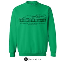 Green Roopville Building Crewneck Sketch