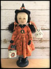 Folk Art Halloween Witch soft doll original Penny Grotz