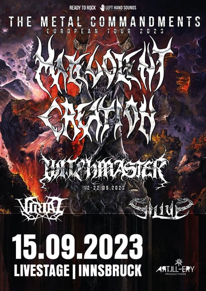 Image of Malevolent Creation // Witchmaster // supported by: Silius & Virial