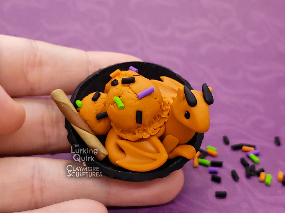 Spooky Orange Ice Cream Dragon