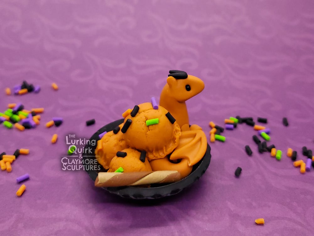 Spooky Orange Ice Cream Dragon
