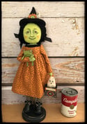 Folk Art Halloween witch original soft doll Penny Grotz