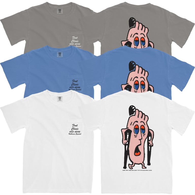 Sad Foot Printed Garment-Dyed Pocket Shirt