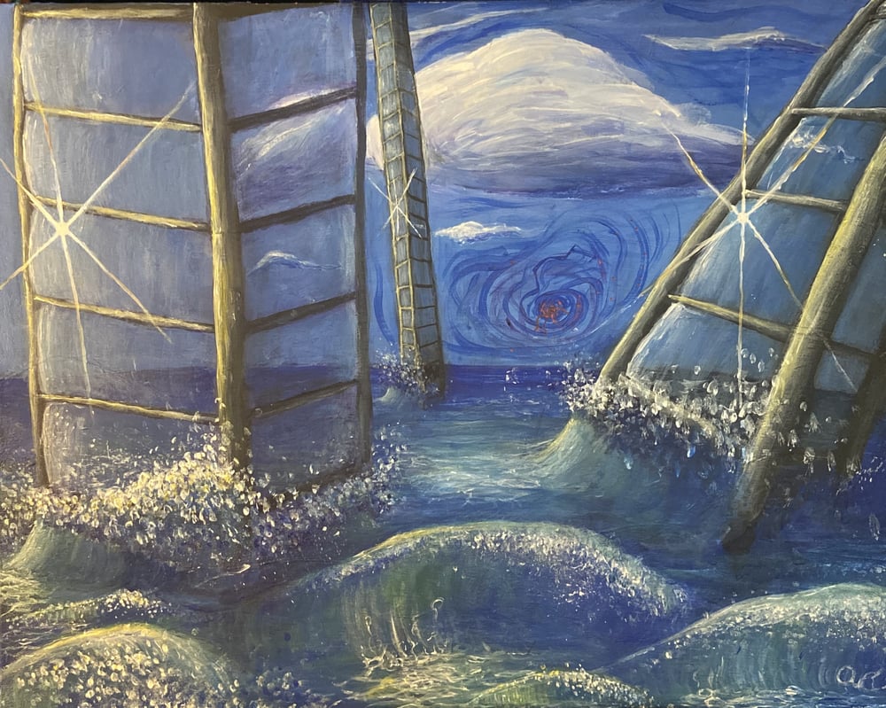 Image of Glass Towers 18x20 ORIGINAL PAINTING