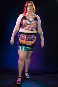 Image 2 of 2X-3X Vulvodynia Crop Top & Mini Skirt Set