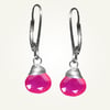Candy Drop Earrings with Pink Chalcedony, Sterling Silver