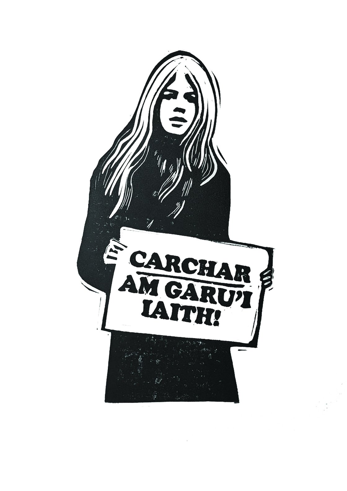 Image of Cachar Am Garu'i Iaith. Hand Made. Original A4 linocut print. Limited and Signed. Art.