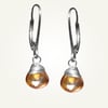 Candy Drop Earrings with Orange Topaz, Sterling Silver