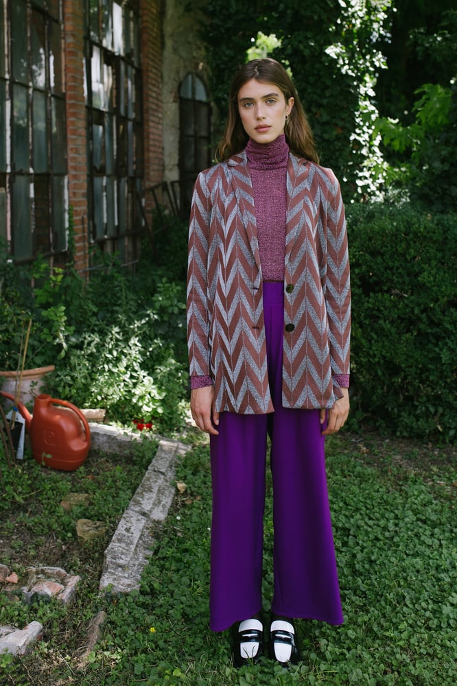 Image of PANTALONE PERÙ TWILL MALVA