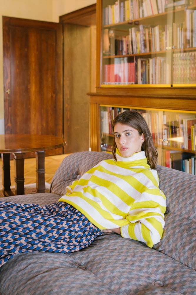 Image of MAGLIA MADRID STRIPES GIALLO/PANNA