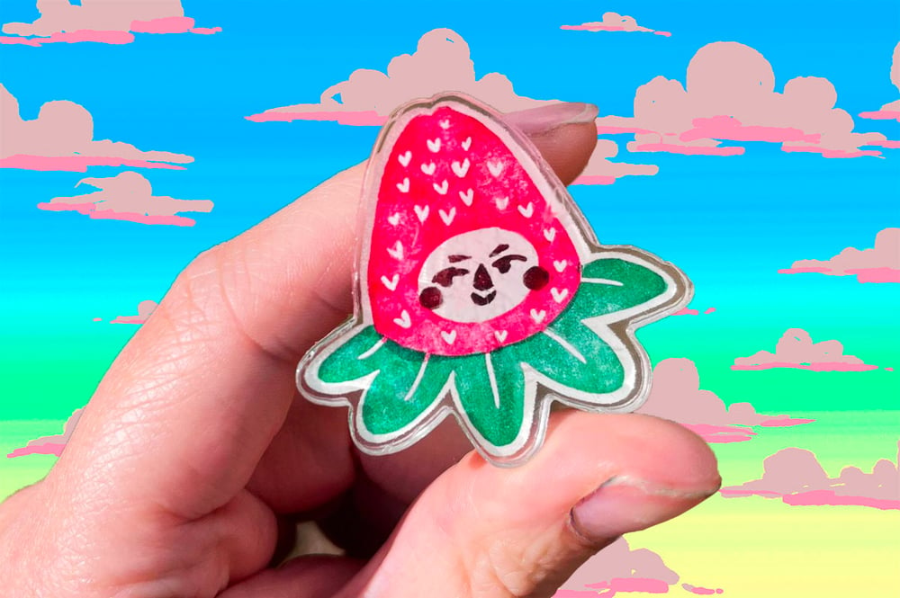 Image of Strawbaby Acrylic Pin