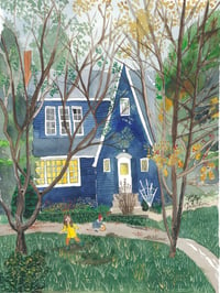 Image 2 of Blue House Greeting Card