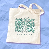 Bug Zone Canvas Tote (Green)