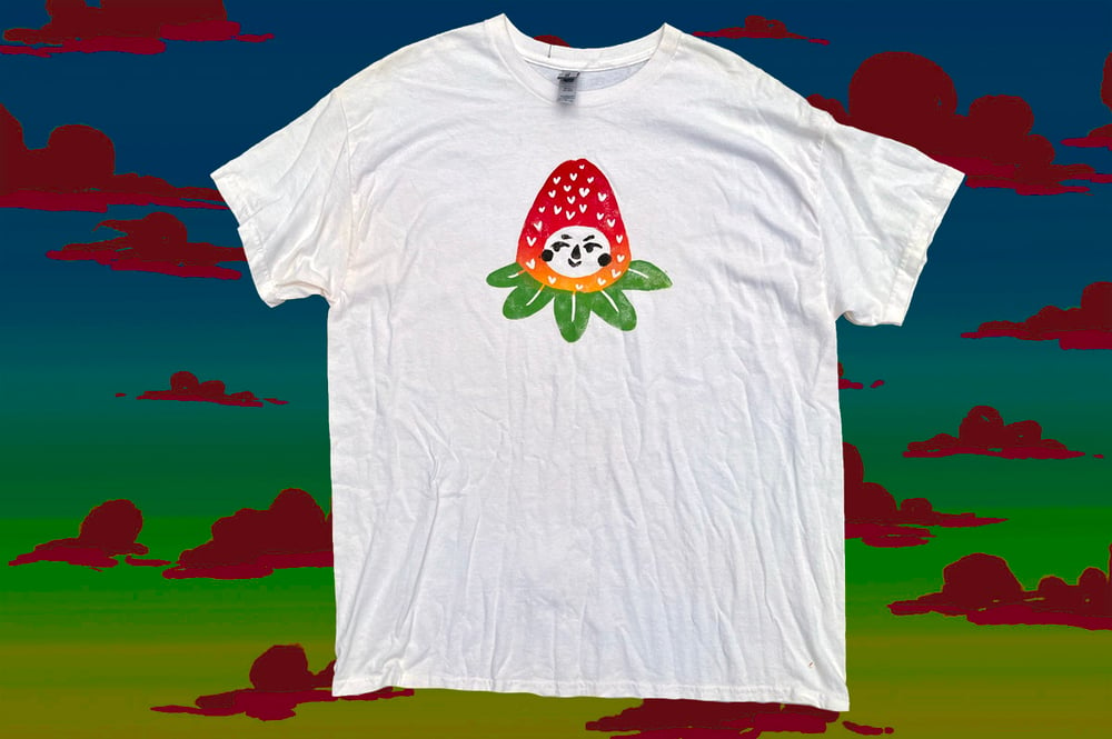 Image of MADE TO ORDER Strawbaby Hand-carved and Printed Tee