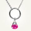 Orbit Necklace with Pink Chalecedony, Sterling Silver