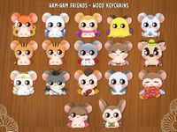 [PRE ORDER] Hamtaro Wood Keychains