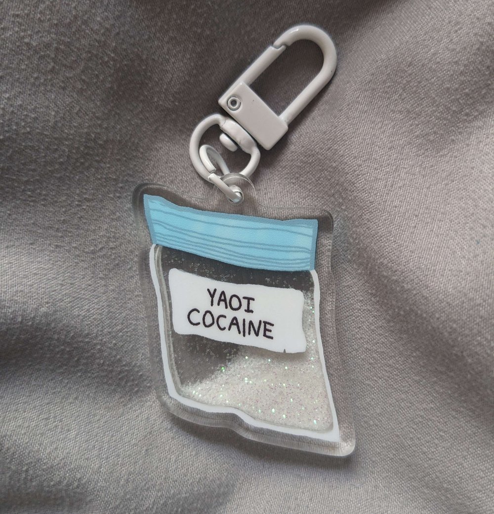 Image of Yaoi Cocaine Glitter Shaker Charm [PREORDER ONLY]