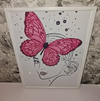 Image 1 of BUTTERFLY GIRL GLOSSY PRINT 