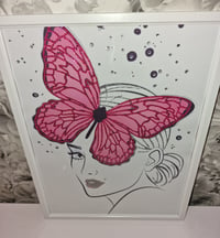 Image 2 of BUTTERFLY GIRL GLOSSY PRINT 