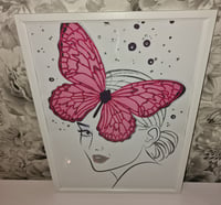 Image 3 of BUTTERFLY GIRL GLOSSY PRINT 