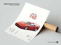 Image 3 of Ferrari F40 - Super Car Poster Print