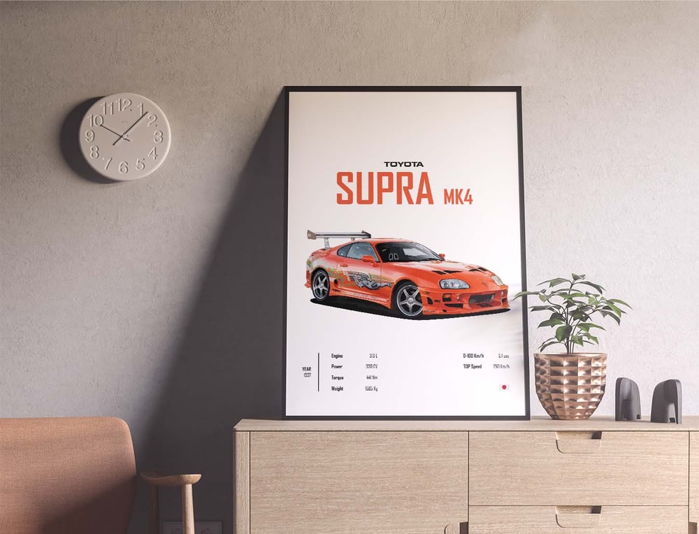 Toyota Supra MK4 - Sports Car Poster Print