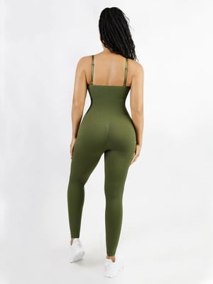 High Stretchy Seamless Tummy Control Jumpsuit Removable cup pads