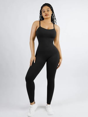 High Stretchy Seamless Tummy Control Jumpsuit Removable cup pads