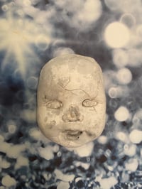 Image 1 of One of a kind plaster ugly shyla doll head wall hanging. 