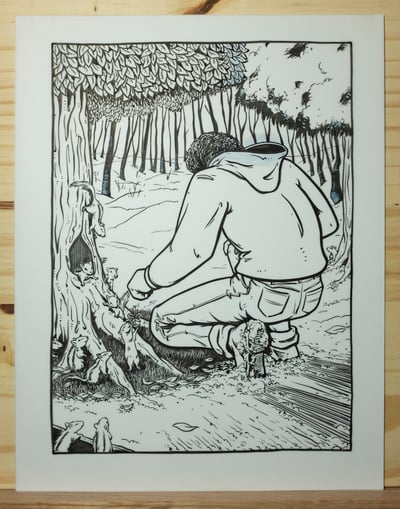 Image of Original Ink Drawing - Secrets of the Wood