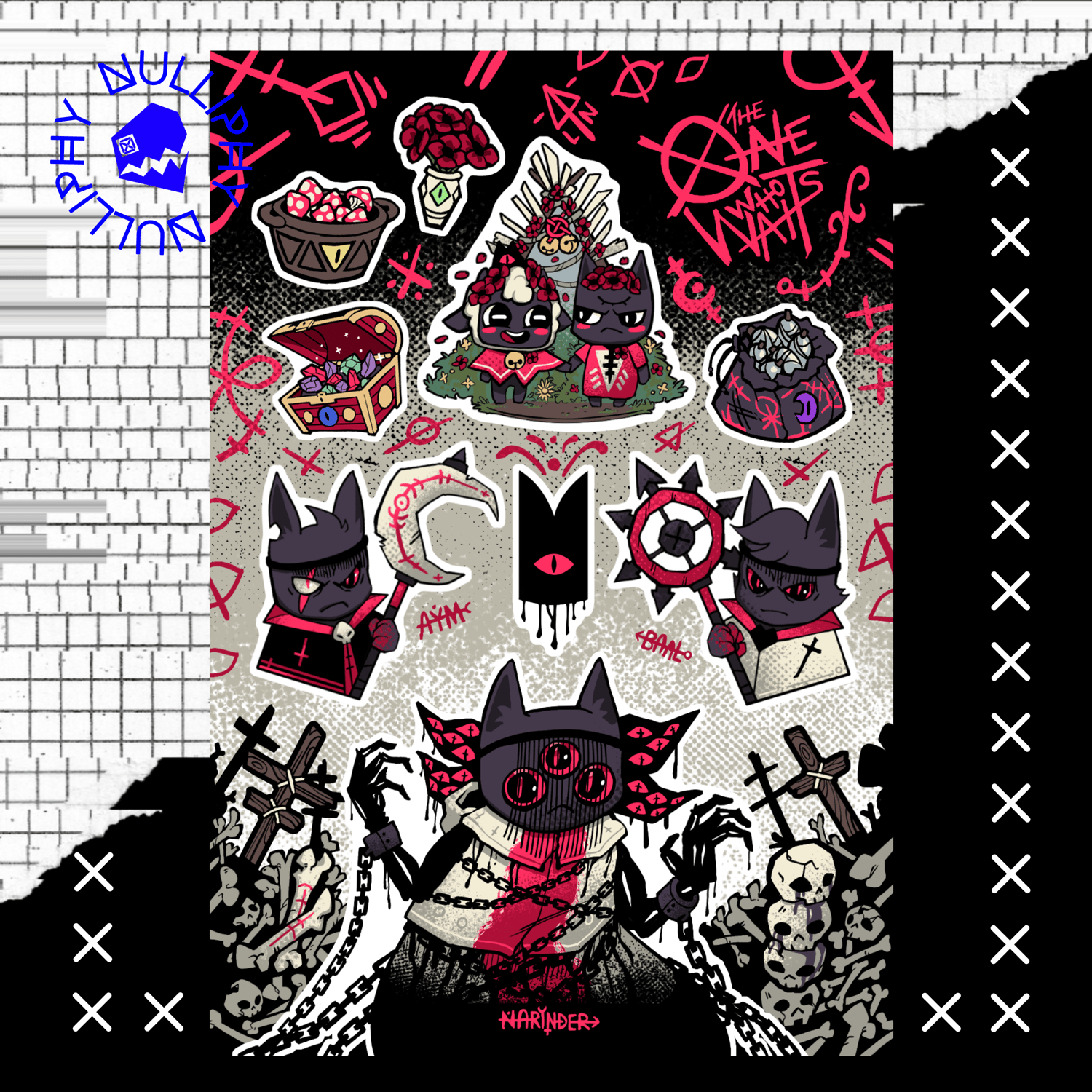 The One Who Waits - Cult of the Lamb Sticker Sheet