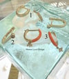 14k enamel & diamond hoop earrings(turquoise, orange)