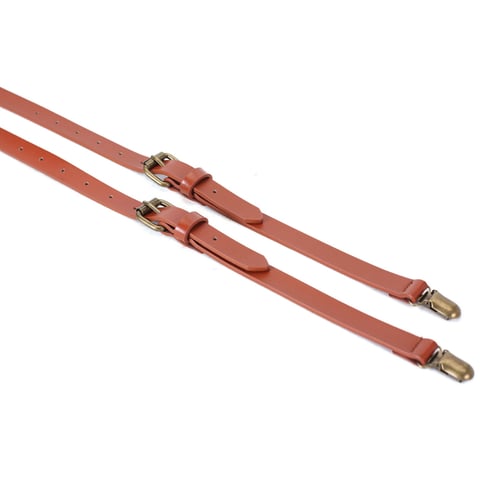 Image of Genuine Leather Suspenders / Groomsmen Wedding Suspenders in Brown 0194
