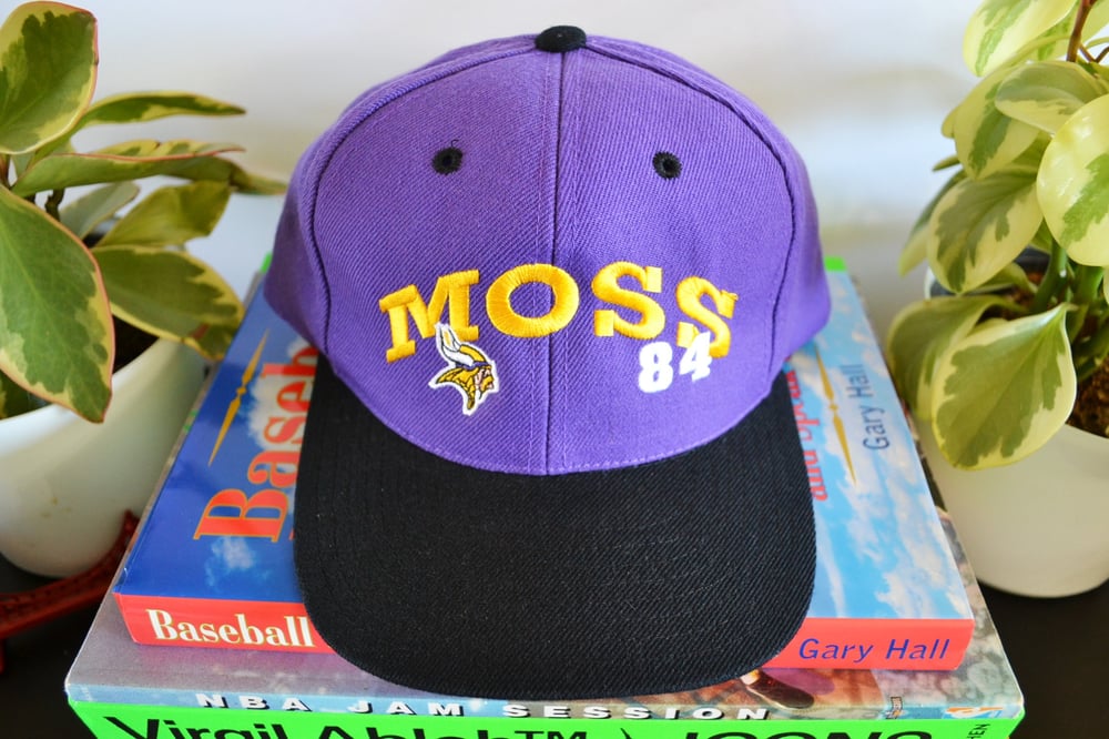 Image of Vintage 1990's Minnesota Vikings Randy Moss #84 Kee & Ed Snapback Hat