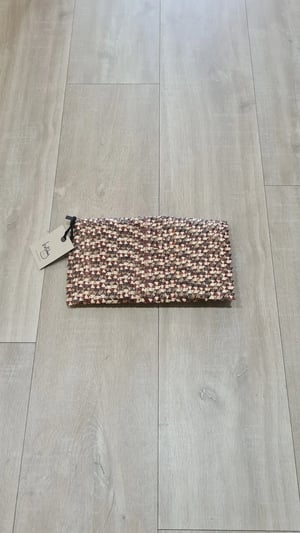Image of Envelope Clutch. Natural and Chocolate Multi. By Holiday Trading & co