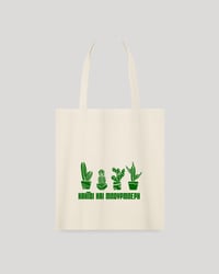 Image 2 of Tote Bag Cacti: Natural - Green