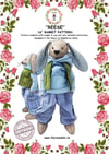 REESE the Rabbit 16 inch sewing pattern, with full instructions UK Made