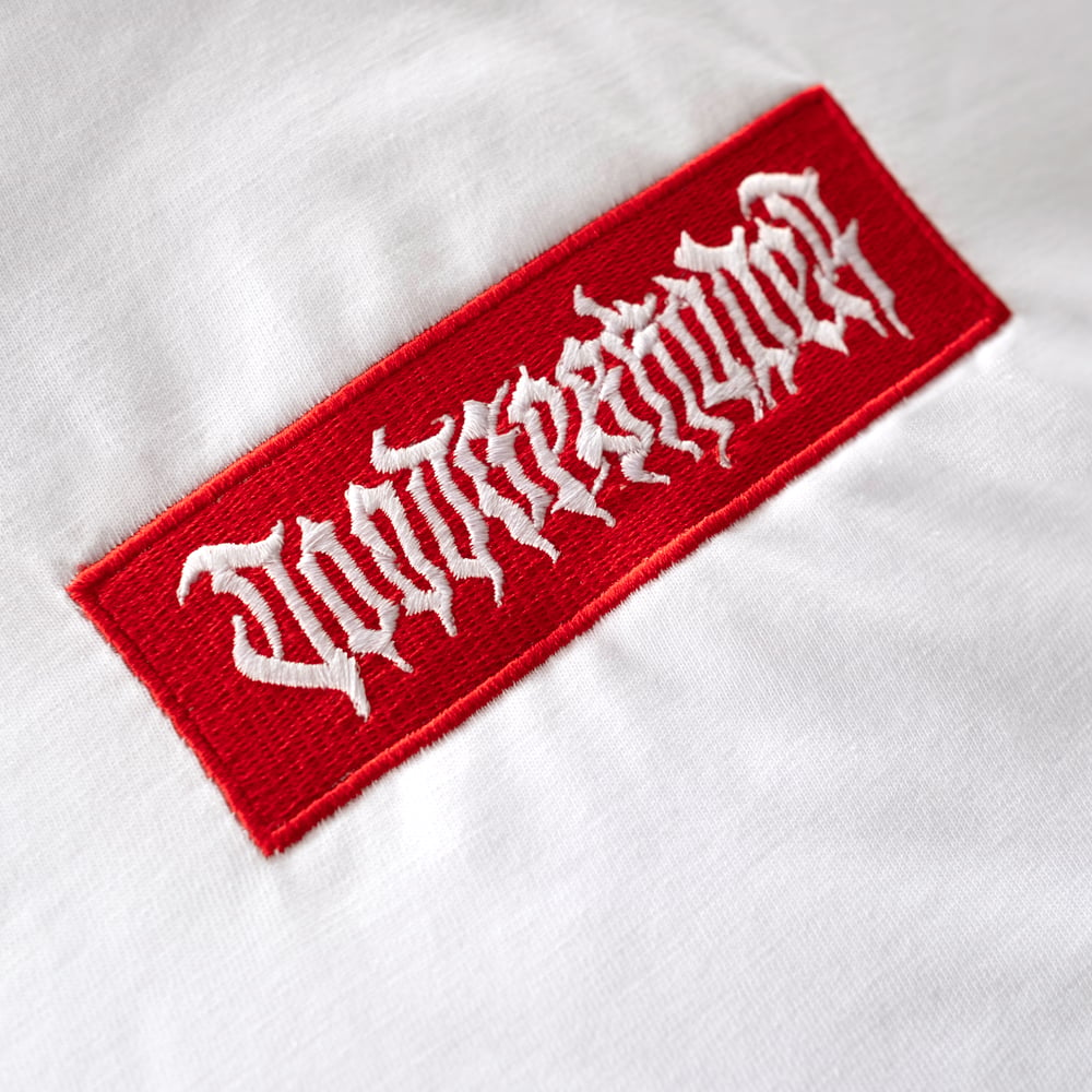 Embroidered Box Logo Shirt - White