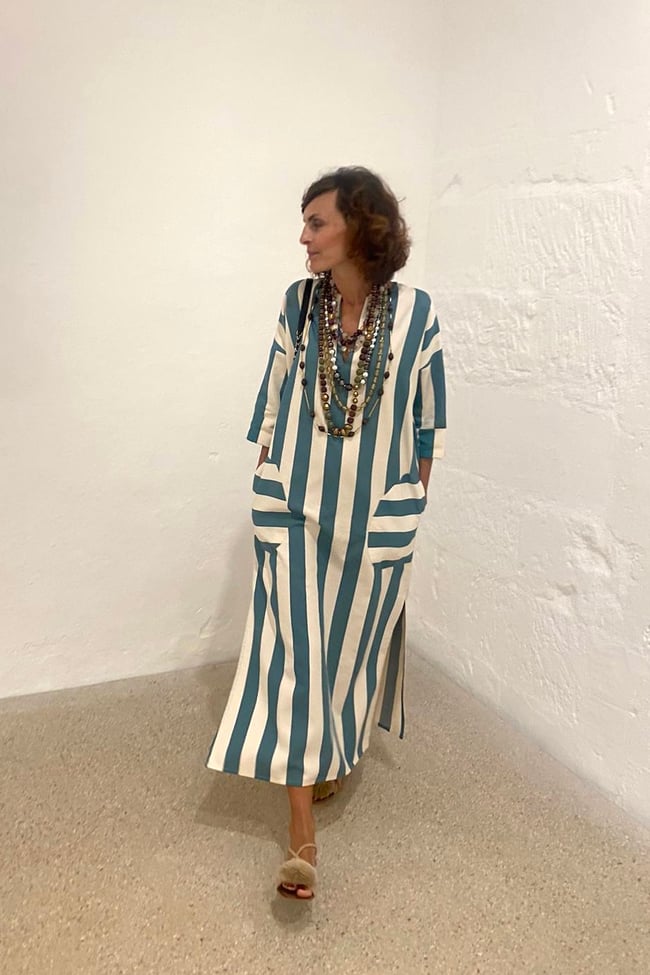 THE PARKER IN PETROL GREEN STRIPES