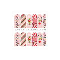 Image 1 of GRINCH PINK CHRISTMAS NAIL DECALS