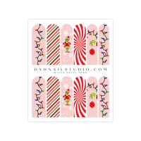 Image 2 of GRINCH PINK CHRISTMAS NAIL DECALS