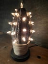 Blue Grey and White Themed Ceramic Cactus Night Light Lamp