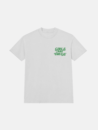 Image 2 of GIRLS ARE DRUGS® TEE - WHITE / KELLY GREEN