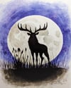  8 x 10 Print - The Buck Full Moon 