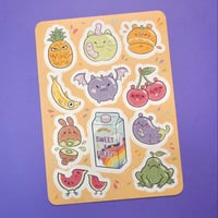 Image 1 of Vegetable Animals - A6 Recycled Paper Sticker Sheet 