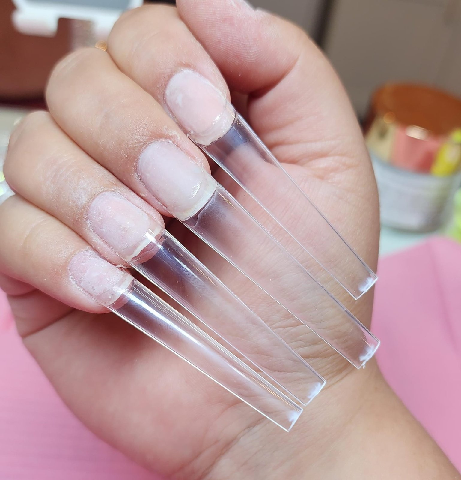 Tapered Square Louis Vuitton French Tip Acrylic Nail 